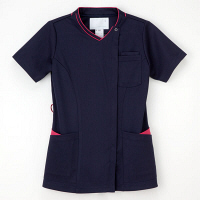 ナガイレーベン NewSong女子スクラブ 医療白衣 半袖 ネイビー×ピンク LL RF-5087（取寄品）