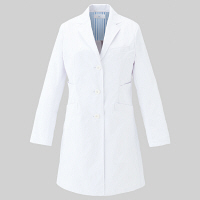 ミズノ ユナイト ドクターコート〔女〕 MZ0136 ホワイト×ホワイト L 医療白衣 1枚（取寄品）