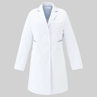 ミズノ ユナイト ドクターコート〔女〕 MZ0136 ホワイト×ネイビー S 医療白衣 1枚（取寄品）
