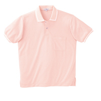 トンボ 介護ユニフォーム キラク 男女兼用ポロシャツ CR078 オレンジピンク 4L 1枚（取寄品）
