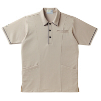 トンボ 介護ユニフォーム キラク 男女兼用ケアワークシャツ CR141 ベージュ 4L 1枚（取寄品）