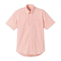 FACE MIX（フェイスミックス） ユニセックス 小さいサイズ 半袖チェックシャツ オレンジ SS（直送品）
