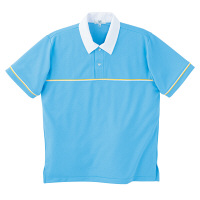 トンボ 介護ユニフォーム キラク 男女兼用ニットシャツ CR093 ブルー 4L 1枚（取寄品）
