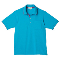 トンボ 介護ユニフォーム キラク 男女兼用ポロシャツ CR172 ブルー×ラベンダーピンク SS 1枚（取寄品）
