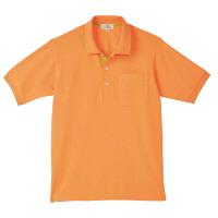 トンボ 介護ユニフォーム キラク 男女兼用ポロシャツ CR172 オレンジ×ライム S 1枚（取寄品）