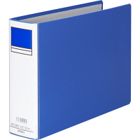 アスクル　パイプ式ファイル片開き　ベーシックカラー（2穴）　A4ヨコ　とじ厚50mm背幅66mm　ブルー  オリジナル