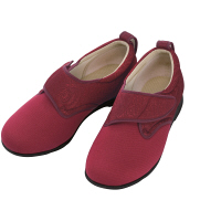 あゆみ 介護靴 1102ウィングストレッチ ワインM（22.0-22.5cm）両足 施設・院内用（取寄品）