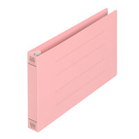 プラス　フラットファイル（統一伝票用）樹脂製とじ具　背幅28mm　ピンク　NO.062NW　76038　1袋（10冊入）