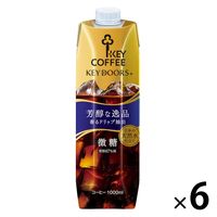 キーコーヒー　KEY DOORS＋ リキッドコーヒー 微糖 テトラプリズマ  1000ml 1箱（6本入）