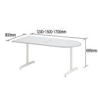 プラス Tレッグテーブル U字タイプ 幅1200×奥行800×高さ695mm