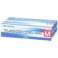 共和　ミリオン フレキシグローブ No.1000　パウダーイン　プラスチック　Mサイズ　LH-1000-M　1箱（100枚入）（使い捨てグローブ）