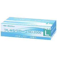 共和　ミリオン フレキシグローブ No.2000　パウダーフリー　プラスチック　LH-2000　1箱（100枚入）
