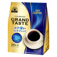 【コーヒー粉】キーコーヒー グランドテイスト コク深いリッチブレンド 1袋（280g）