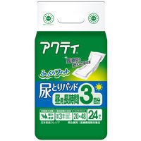 アクティ　尿とりパッド昼用・長時間3回分吸収　1箱（144枚：24枚入×6パック）　日本製紙クレシア　（取寄品）