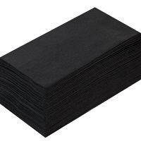 溝端紙工印刷 カラーナプキン 8つ折り 2PLY ブラック 1セット（200枚：50枚入×4袋）
