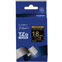 ピータッチ テープ 幅18mm 黒ラベル(金文字) TZe-344 2個 ブラザー（取寄品）