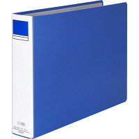 アスクル　パイプ式ファイル片開き　ベーシックカラー（2穴）　A3ヨコ　とじ厚50mm背幅66mm　ブルー　10冊  オリジナル