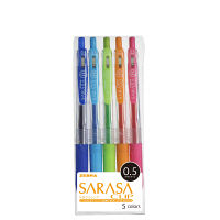 ゼブラ ボールペン 水性顔料インク ノック式 サラサクリップ 5色セット