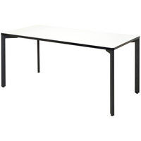 アール・エフ・ヤマカワ　TEO　ミーティングテーブル　ホワイト×ブラック　幅1500×奥行750×高さ720mm　1台（直送品）