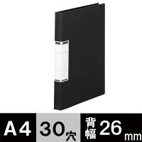 アスクル　クリアファイル　A4タテ　30穴　差し替え式　背幅26mm　クリアブラック　黒　10冊　ユーロスタイル  オリジナル