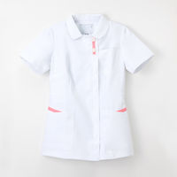 ナガイレーベン 女子上衣 ナースジャケット 医療白衣 半袖 Tピンク S FT-4532（取寄品）
