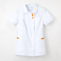 ナガイレーベン 女子上衣 ナースジャケット 医療白衣 半袖 Tオレンジ L FT-4532（取寄品）