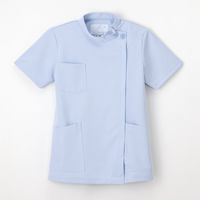 ナガイレーベン 女子横掛半袖 （ケーシージャケット） 医療白衣 ブルー S HO-4972（取寄品）