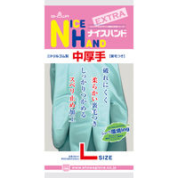【ニトリル手袋】 ショーワグローブ ナイスハンドエクストラ中厚手 NHEXC-LG グリーン 1袋（10双入）