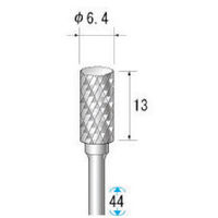 ナカニシ 超硬アロイカッター 円筒(ロー付) 刃径6.3mm 刃長12.7mm 24632 1本 297-4304（直送品）