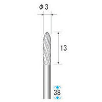 ナカニシ 超硬アロイカッター テーパー(オール超硬)刃径3mm 刃長12.7mm 24653 1本 297-4347（直送品）