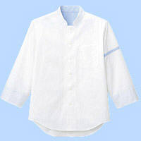 ボンマックス　コックシャツ（ユニセックス)　FB4515U　ホワイト×ブルー　SS　（直送品）