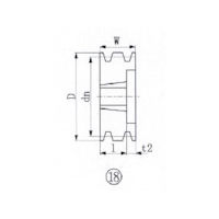 エバオン EVN ブッシングプーリー SPA 190mm 溝数3 SPA190-3 1個 380-5565（直送品）