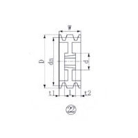 エバオン EVN ブッシングプーリー SPA 224mm 溝数3 SPA224-3 1個 380-5654（直送品）