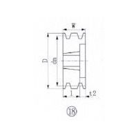 エバオン EVN ブッシングプーリー SPB 206mm 溝数3 SPB206-3 1個 380-6359（直送品）