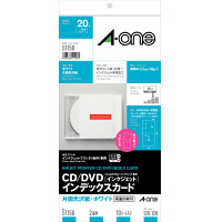 エーワン CD/DVDインデックスカード ミシン目 インクジェット 片面光沢紙 白 2面 1袋（10シート入）51158（取寄品）