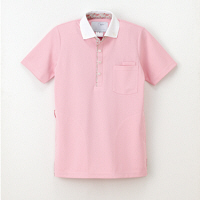 ナガイレーベン 男女兼用ニットシャツ 介護ユニフォーム ピンク S CX-2977（取寄品）
