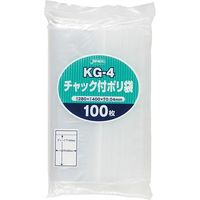 ジャパックス チャック袋付ポリ袋　KG-4　100枚　透明　厚み0.04ｍｍ KG-4 1セット（15冊）