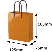 手提げ紙袋小物用　丸紐　オレンジ　M　1セット（50枚：5枚入×10袋）　ハピラ
