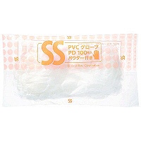 ファーストレイト　PVCグローブPD　パウダーイン　プラスチック　SSサイズ　FR-920　1パック（100枚入）（使い捨てグローブ）