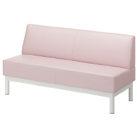 アスプルンド 待合室ベンチ（ロビーベンチ） スチール脚 幅1500mm ピンク 1脚（3梱包）2人掛け PVCレザー張地 長椅子