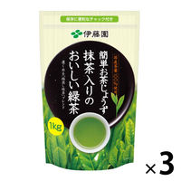 【水出し可】伊藤園 簡単お茶じょうず 抹茶入りのおいしい緑茶 1セット（1kg×3袋）