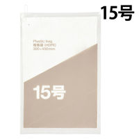 ポリ袋（規格袋）　ひも付き　HDPE・半透明タイプ　0.01mm厚　15号　300mm×450mm　1袋（100枚入）　 オリジナル