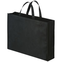 アスクル　不織布手提げ袋　ブラック　大　幅530ｍｍ×高さ400×マチ幅120ｍｍ　1袋（10枚入）  オリジナル