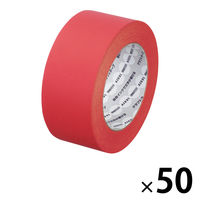 【ガムテープ】 現場のチカラ カラークラフトテープ 赤 1箱（50巻入） 幅50mm×長さ50m アスクル  オリジナル