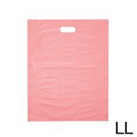 アスクル 小判抜き手提げ袋(無地) ハード ピンク LL 1箱（500枚） オリジナル
