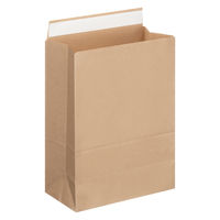 「現場のチカラ」 スーパーバッグ 宅配袋（紙製） 茶 大・マチ広サイズ 封かんシール付 1パック（100枚入）  オリジナル
