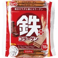 【ワゴンセール】ハマダコンフェクト 栄養機能ウエハース 鉄プラスコラーゲン ココア味　1箱（18枚×10パック入）