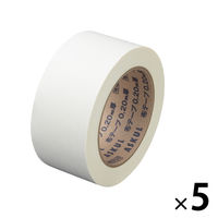 【ガムテープ】 現場のチカラ カラー布テープ 0.20mm厚 幅50mm×長さ25m 白 アスクル 1セット（5巻入）  オリジナル