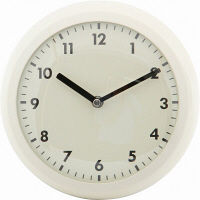 不二貿易 レトロクロック ホワイト 掛け時計 [シンプル] 直径235mm 64739 1個（直送品）