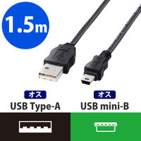 エレコム 環境対応USB2.0ケーブル(A:ミニBタイプ) 1.5m USB-ECOM515 1個
